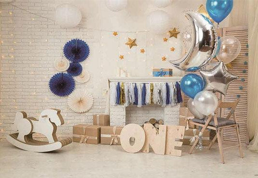 1st Birthday Brick Wall Photo Backdrop