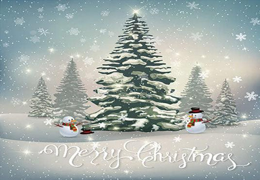 Merry Christmas Cartoon Snowman Backdrops