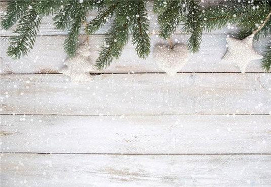 White Wood Wall Snowflake Photo Booth Christmas Backdrop