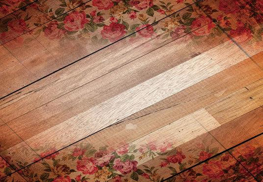 Wedding Wooden Red Rose Photography Backdrops for Picture