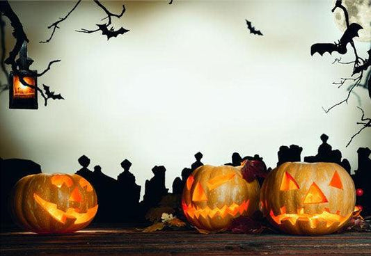Pumpkin Light Halloween Backdrop for Picture