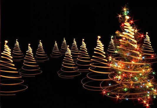 Black Glitter Christmas Tree Photography Backdrops