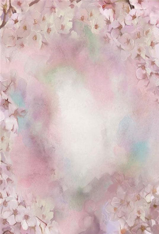 Pink Flowers Blossom Backdrop for Photo Studio
