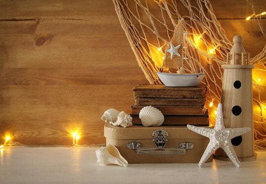 Wooden Children Voyage Vintage Fishing Net Backdrop