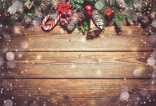 Rustic Brown Wood Christmas Snowflake Backdrop