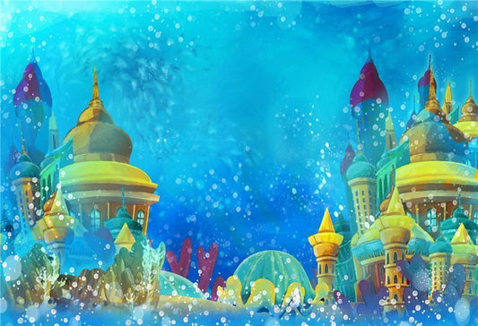 Undersea Castle Photography Backdrop for Birthday Party