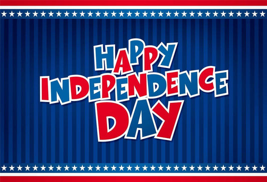Navy Blue Happy Independence Day Flag Star Backdrops
