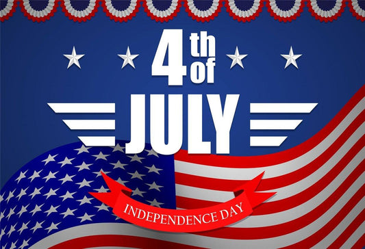 Happy Independence Day Flag 4th of July Backdrop