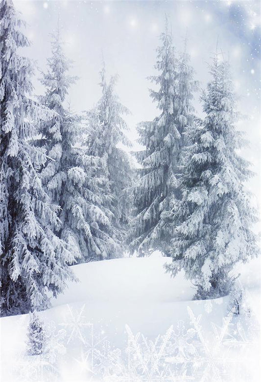 Winter Forest Snowflake Photography Backdrops