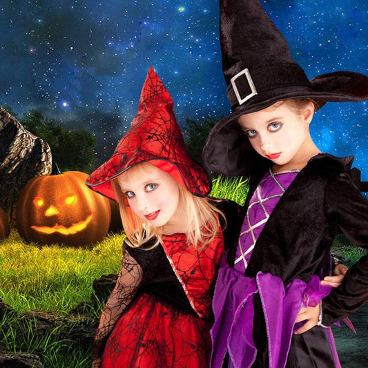 Blue Sky Moon Halloween Night Photography Backdrops