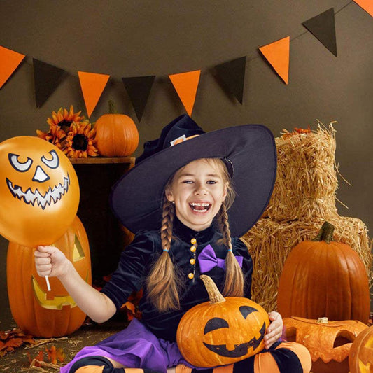 Brown Halloween Photography Backdrops Pumpkin Photo for Shooting