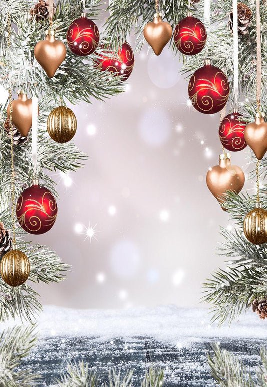 Glitter Bell Snow Christmas Backdrop for Picture