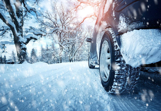 Car Snowing Branches Winter Photography Backdrop