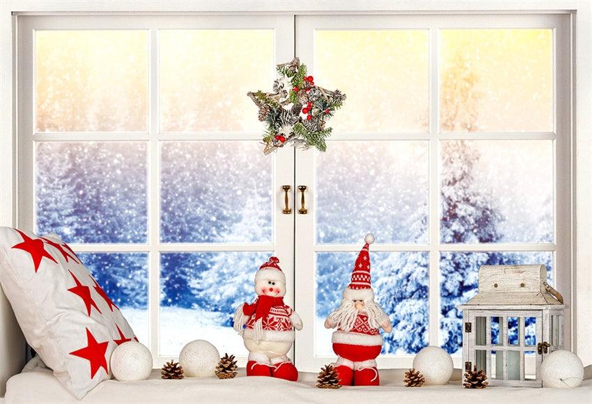 Winter Windows Snow Christmas Backdrops