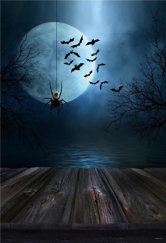 Spider Wood Floor Halloween Backdrops