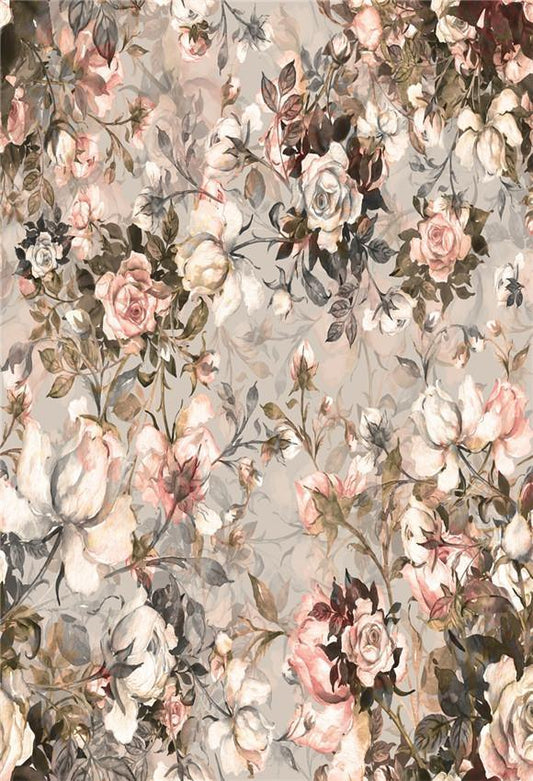 Abstract Floral Wall Photo Booth Backdrop for Studio