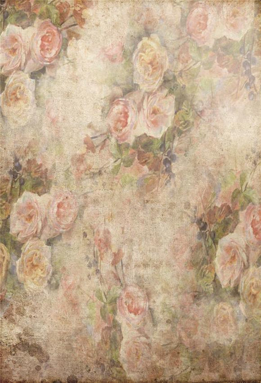 Retro Rose Portrait Backdrop for Photo Booth Prop