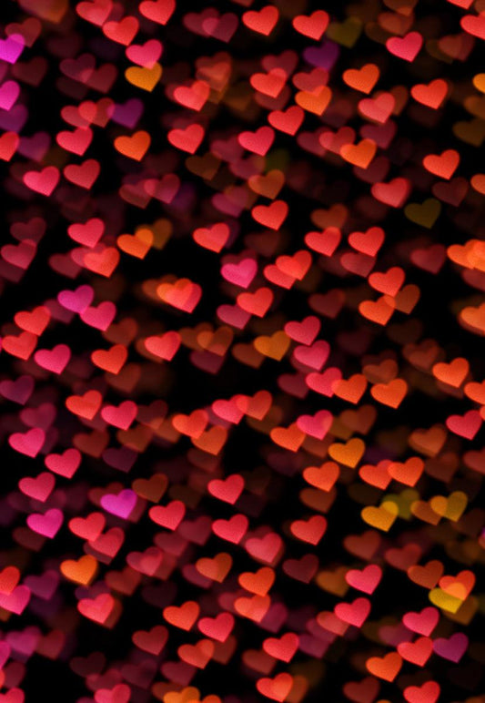 Red Heart Black Valentine's Day Photography Backdrops