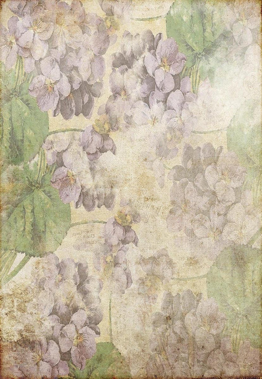 Purple Petal Vintage Green Leaves Photo Studio Background