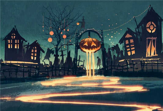 Pumpkin Witch Halloween Backdrops for Photography Prop