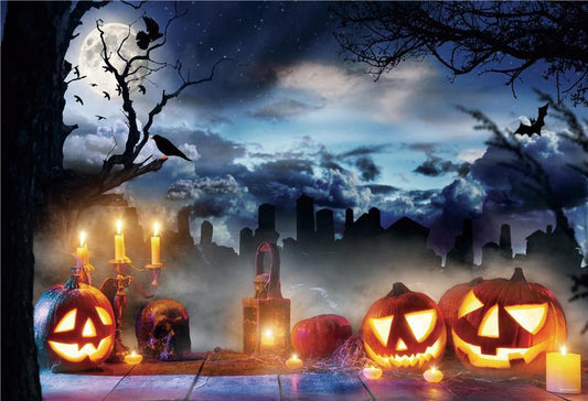Dark Cloud Bright Halloween Backdrop for Photography Prop