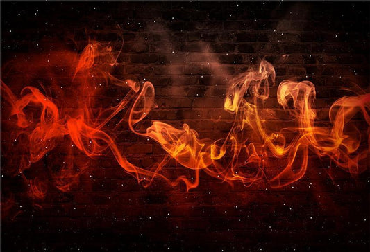 Brick Wall Magic Fog Halloween Backdrop