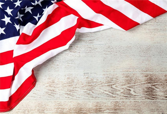 White Wood Wall Flags  Independence Day Backdrops