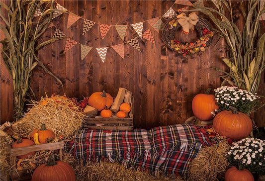 Brown Wood Rustic Halloween Backdrops
