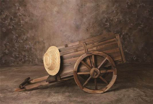 Dark Brown Cart Fall Backdrops for newborn