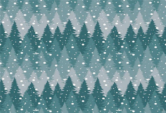 Snowflake Pine Forest Backdrop for Winter
