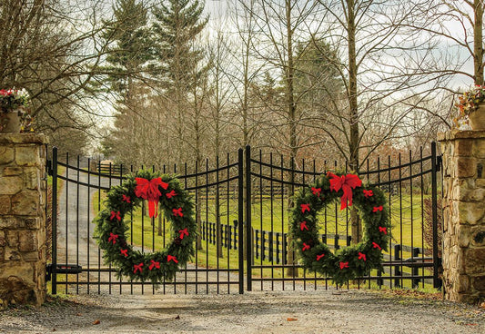 Winter Christmas Garland Photography Backdrops