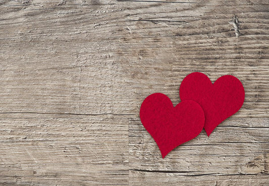 Vintage Wood Wall Red Heart Valentine's Day Backdrops