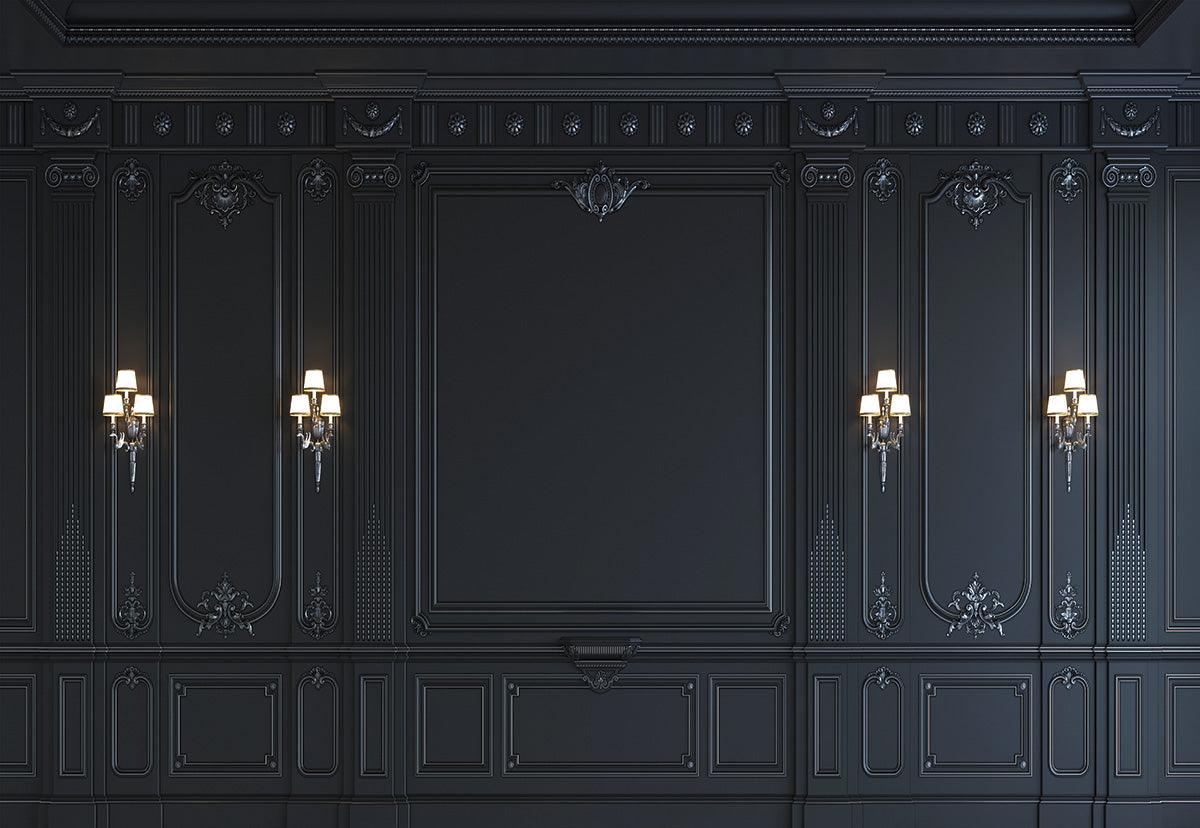 Dark Navy Blue Wall Light Texture Photography Backdrops for Wedding