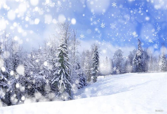 Snowflake Blue Sky Winter Backdrop